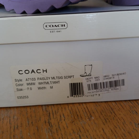 Coach Rainboots - Picture 4 of 6